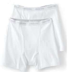 Land' End Men's Knit Boxer Briefs 3 Pair XL, 2 White, 1 Navy
